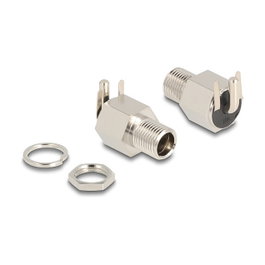 DeLOCK 90182 Conector DC 5,5 x 2,5 mm hembra para soldar sesgado hexagonal 20 V / 10 A