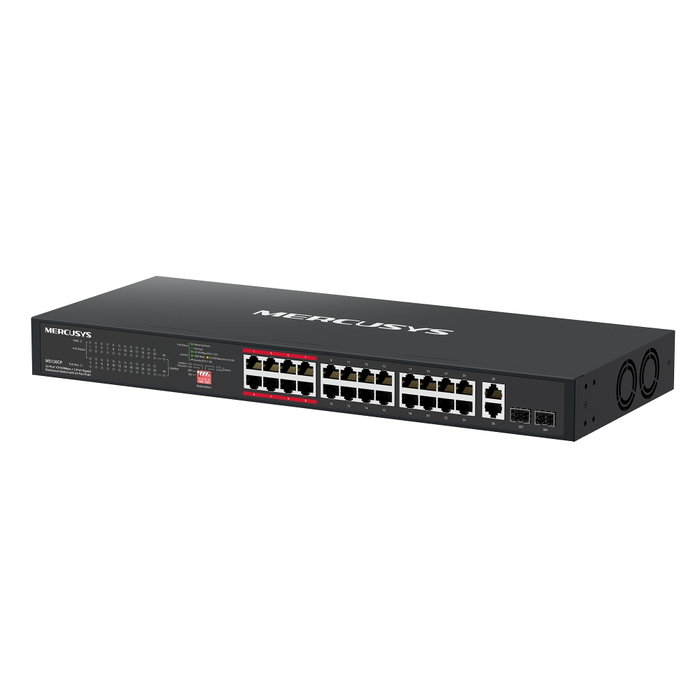 Mercusys MS126CP Switch de 28 puertos con 24 puertos PoE+ y SFP Mercusys MS126CP Switch de 28 puertos con 24 puertos PoE+ y SFP