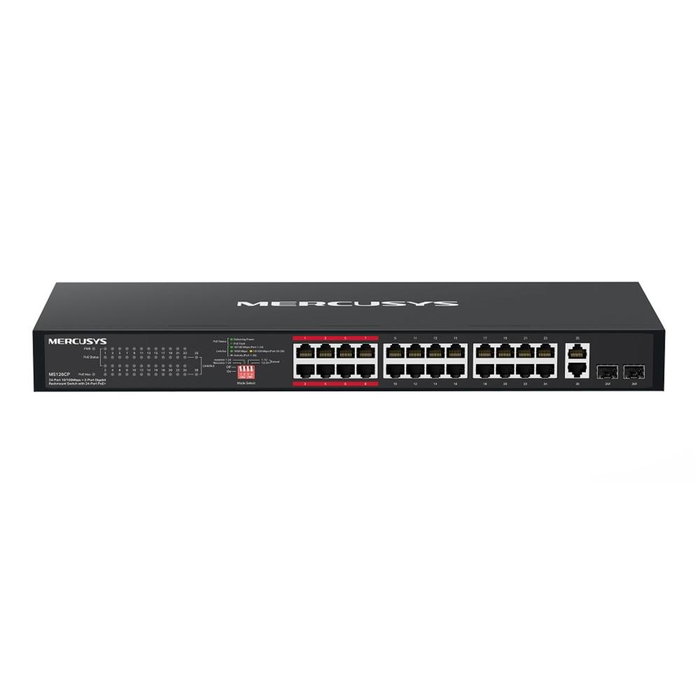 Mercusys MS126CP Switch de 28 puertos con 24 puertos PoE+ y SFP Mercusys MS126CP Switch de 28 puertos con 24 puertos PoE+ y SFP