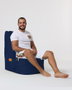 Atelier Del Sofa Puf de Jardín Dark Blue, Comodidad y Estilo Exterior, Tejido Poliéster, 60x90x35 cm Asiento, Resistente al Agua, Espuma EPS Reciclado