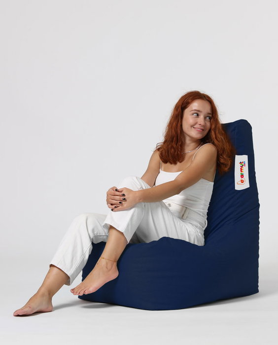 Atelier Del Sofa Puf de Jardín Dark Blue, Comodidad y Estilo Exterior, Tejido Poliéster, 60x90x35 cm Asiento, Resistente al Agua, Espuma EPS Reciclado