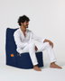 Atelier Del Sofa Puf de Jardín Dark Blue, Comodidad y Estilo Exterior, Tejido Poliéster, 60x90x35 cm Asiento, Resistente al Agua, Espuma EPS Reciclado