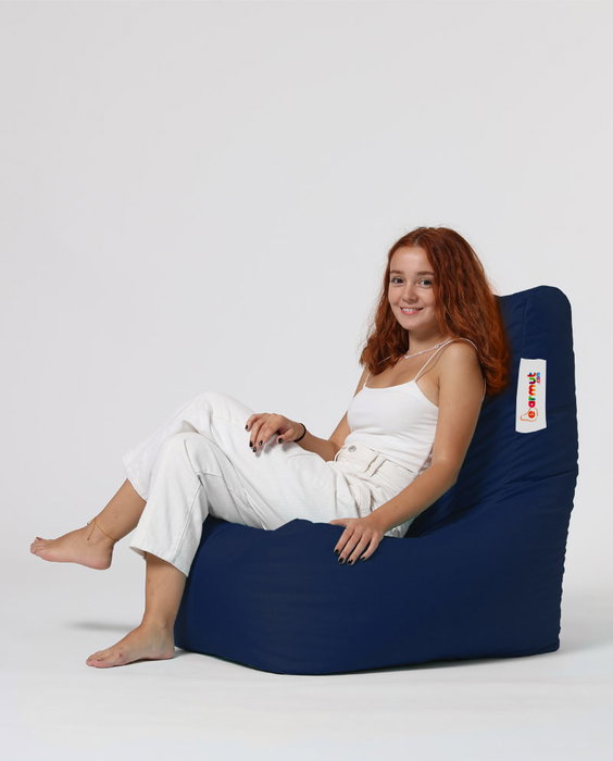 Atelier Del Sofa Puf de Jardín Dark Blue, Comodidad y Estilo Exterior, Tejido Poliéster, 60x90x35 cm Asiento, Resistente al Agua, Espuma EPS Reciclado