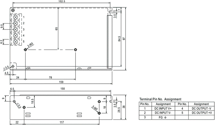 MEAN WELL SD-50A-24 Convertidor DC/DC 50,4W 24VDC