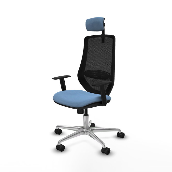 PIQUERAS Y CRESPO Silla de oficina Mardos con mecanismo Sincro, Azul cielo y Negro