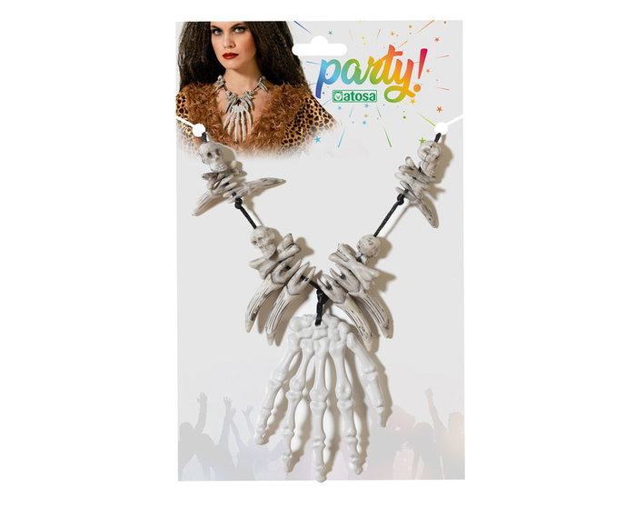 Collar Manos Esqueléticas Y Huesos En Tonos Gris Piedra Para Cavernícola Collar Manos Esqueléticas Y Huesos En Tonos Gris Piedra Para Cavernícola