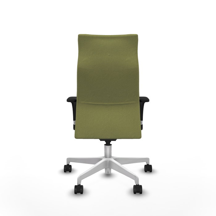 PIQUERAS Y CRESPO Sillón Albacete Verde oliva con Mecanismo Sincro y Base Blanca