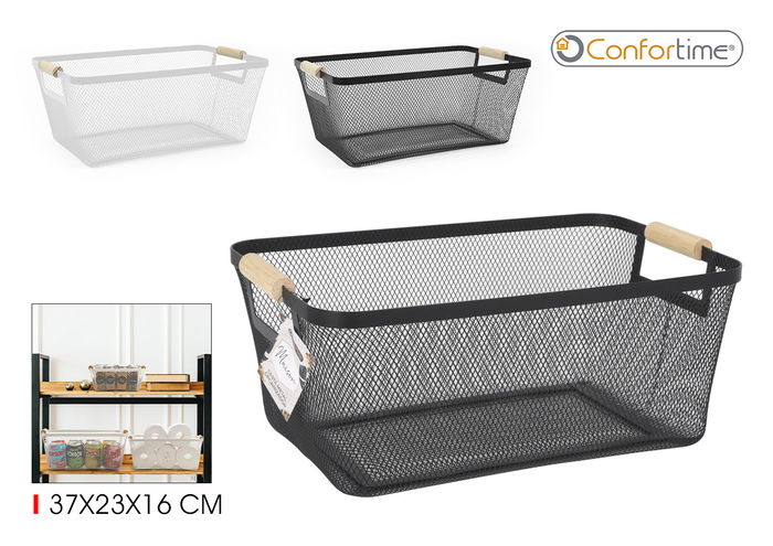 Confortime Cesta Metal Organizador 37 cm x 23 cm x 16 cm (8 Unidades)