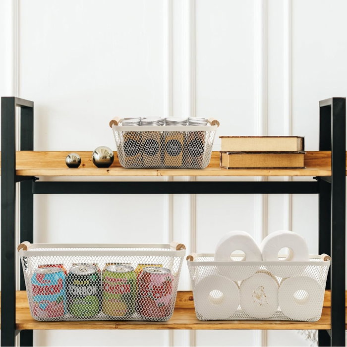 Confortime Cesta Metal Organizador 37 cm x 23 cm x 16 cm (8 Unidades)