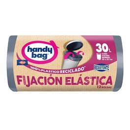 Handy Bag Bolsa de basura con fijación elástica 30 l (55 x 63 cm), 12 uds