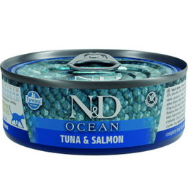 Nayeco N&D Cat Ocean Atún y Salmón Adulto 70g (Pack de 24 unidades)