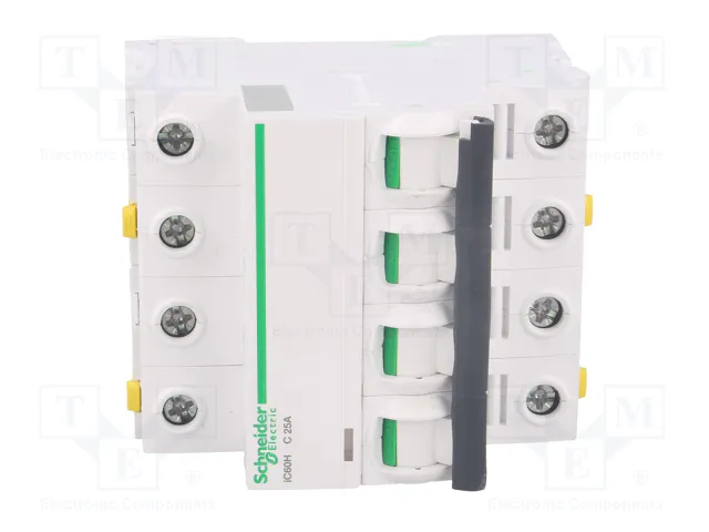 SCHNEIDER ELECTRIC Interruptor magnetotérmico iC60H 25A 4 Polos Curva C SCHNEIDER ELECTRIC Interruptor magnetotérmico iC60H 25A 4 Polos Curva C