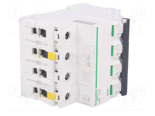 SCHNEIDER ELECTRIC Interruptor magnetotérmico iC60H 25A 4 Polos Curva C SCHNEIDER ELECTRIC Interruptor magnetotérmico iC60H 25A 4 Polos Curva C