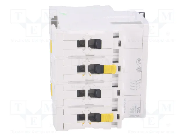 SCHNEIDER ELECTRIC Interruptor magnetotérmico iC60H 25A 4 Polos Curva C SCHNEIDER ELECTRIC Interruptor magnetotérmico iC60H 25A 4 Polos Curva C
