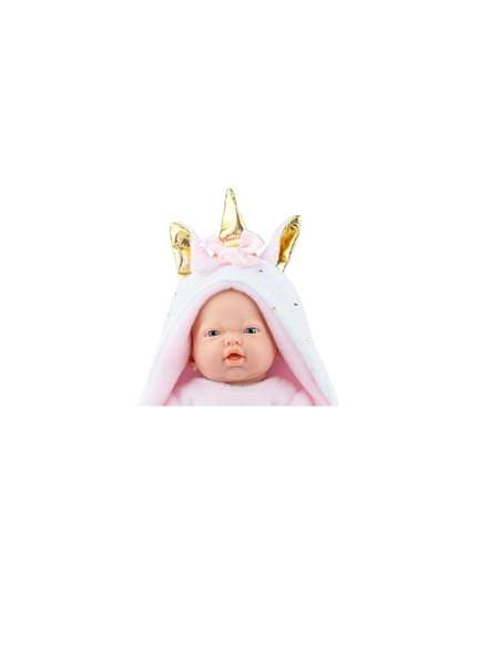 Muñeca mini golosinas unicorn estuche. incluye chupete 21cm
