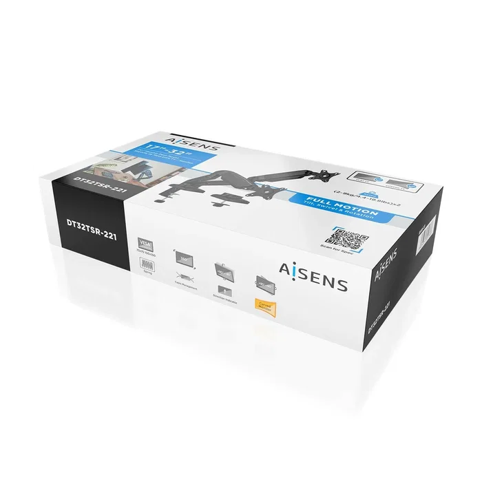 Aisens Soporte de Mesa DT32TSR-221 para 2 Monitores o TV de 17-32 Pulgadas