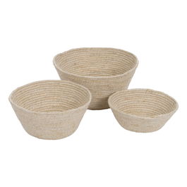 S/3 Cestos Natural Fibra Natural We Care 30 X 30 X 15 cm