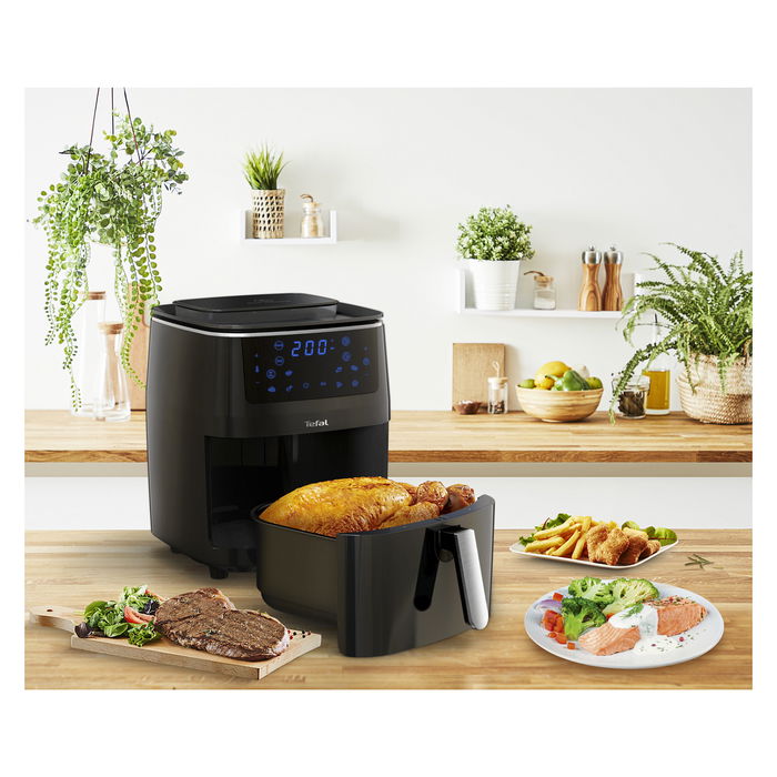 Tefal Easy Fry Classic Freidora de Aire Caliente con Función Grill y Vapor, 1.6L, 1700W, 7 Programas, 80-200°C, Temporizador 60 min, Negro, FW2018