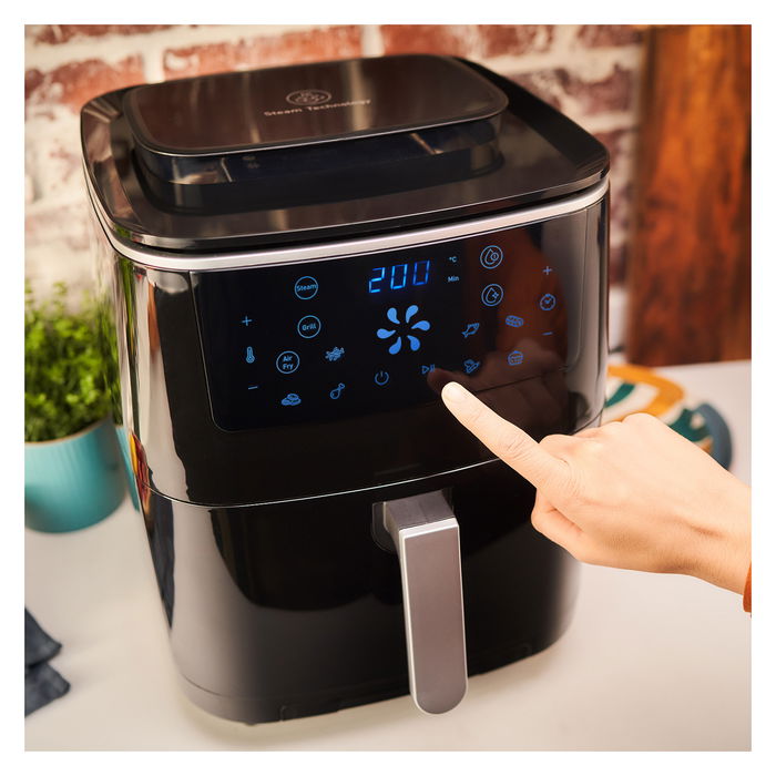 Tefal Easy Fry Classic Freidora de Aire Caliente con Función Grill y Vapor, 1.6L, 1700W, 7 Programas, 80-200°C, Temporizador 60 min, Negro, FW2018