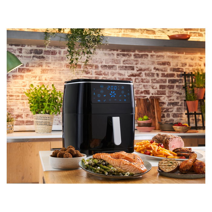 Tefal Easy Fry Classic Freidora de Aire Caliente con Función Grill y Vapor, 1.6L, 1700W, 7 Programas, 80-200°C, Temporizador 60 min, Negro, FW2018
