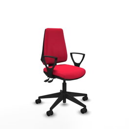 PIQUERAS Y CRESPO Silla de oficina Elche, mecanismo Asincro, Tela Roja