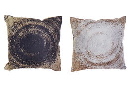 DKD Home Decor Cojín Moderno Negro Plateado 45 x 45 x 10 cm (4 Unidades)