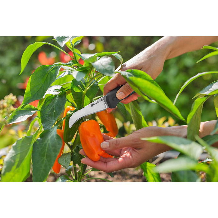 Gardena 12211-20 Cuchillo Veggiecut para Cosechar, Limpiar y Pelar Verduras, Acero Inoxidable