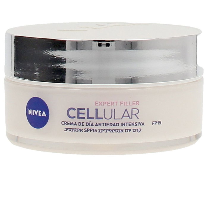 Nivea CELLULAR FILLER Crema Día Antiarrugas SPF15 50ml - Con Ácido Hialurónico y Fólico para Rellenar Arrugas