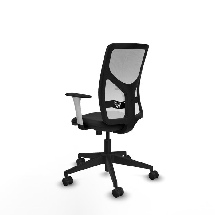 PIQUERAS Y CRESPO Silla de oficina Motilla con mecanismo Sincro, Similpiel Negro y Malla Blanco