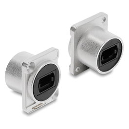 DeLOCK Adaptador de módulo MPO hembra a hembra tipo D plata