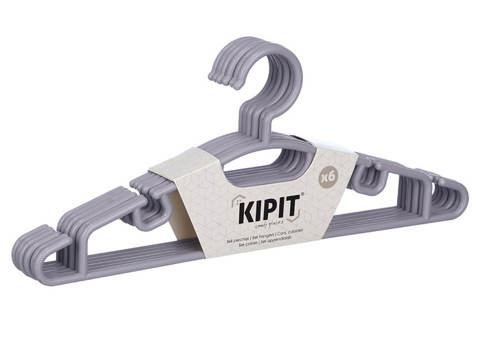KIPIT Set de 24 Perchas de Plástico en Colores Neutros
