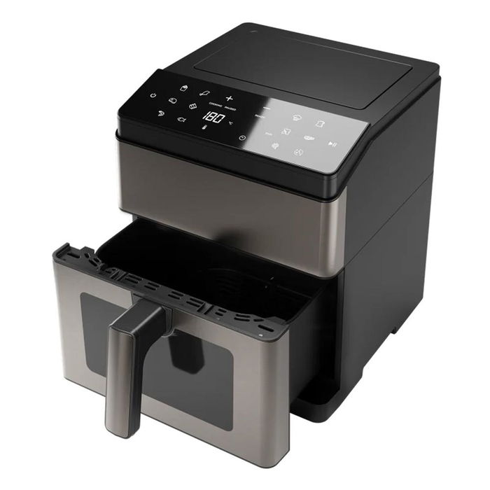 Aiwa KUMADAI AFR-8000 - Freidora de Aire sin Aceite 8L, 1800W, 12 Programas, Digital, Acero Inoxidable, 80-200ºC, Función Deshidratar Aiwa KUMADAI AFR-8000 - Freidora de Aire sin Aceite 8L, 1800W, 12 Programas, Digital, Acero Inoxidable, 80-200ºC, Función Deshidratar