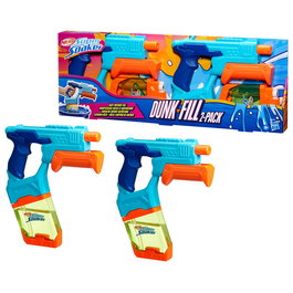 Hasbro Nerf Super Soaker Dunk Fill Doble G0995, Pack de 2 Lanzadores de Agua para Exterior, 300 ml por Tanque