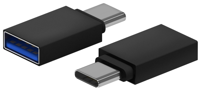 AISENS Mini Adaptador Aluminio USB 3.2 Gen1 3A Negro (USB-C Macho a USB-A Hembra)