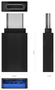 AISENS Mini Adaptador Aluminio USB 3.2 Gen1 3A Negro (USB-C Macho a USB-A Hembra)