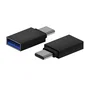 AISENS Mini Adaptador Aluminio USB 3.2 Gen1 3A Negro (USB-C Macho a USB-A Hembra)