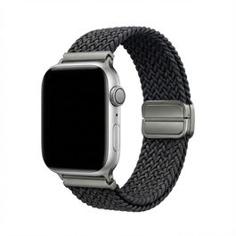 GUAN GA-MAG-BNDA-P-BGS Pulsera Premium para Apple Watch, Negro/Gris, 40mm, 41mm, 38mm, 42mm (Series 10)