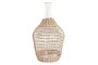 DKD Home Decor Jarrón de Cristal y Ratán Trenzado 6,5 L