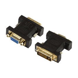 LogiLink Adaptador DVI-I/M a HD15/F 1080p Negro