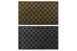 DKD Home Decor Felpudo de Goma Geométrico Surtido de 2 Unidades