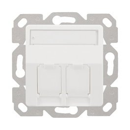 LogiLink Placa de pared Keystone para 2 módulos, proyectada, UP/50, blanco puro