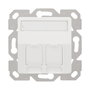 LogiLink Placa de pared Keystone para 2 módulos, proyectada, UP/50, blanco puro