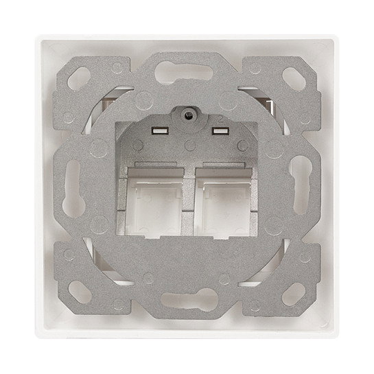 LogiLink Placa de pared Keystone para 2 módulos, proyectada, UP/50, blanco puro