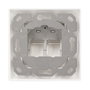 LogiLink Placa de pared Keystone para 2 módulos, proyectada, UP/50, blanco puro
