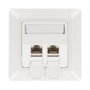 LogiLink Placa de pared Keystone para 2 módulos, proyectada, UP/50, blanco puro