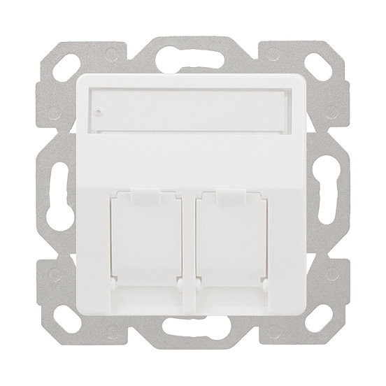 LOGILINK Logilink Keystone Faceplate para 2 módulos, NK4081, Blanco