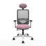 PIQUERAS Y CRESPO Silla de oficina Zulema Rosa y Gris con mecanismo Sincro/Traslack