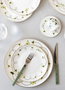 Hermia DNR0067 Platos de Postre de Porcelana 6 Piezas 20x20x2 cm