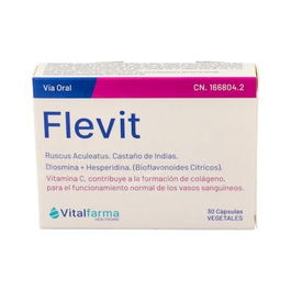 VITALFARMA Flevit 30Cap. Complemento alimenticio para vasos sanguíneos y circulación con Ruscus, Castaño de Indias y Ginkgo Biloba