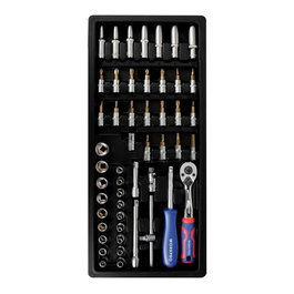 Workpro Juego de Llave de Carraca 1/4" 50 Piezas con Vasos y Puntas Serie Modular